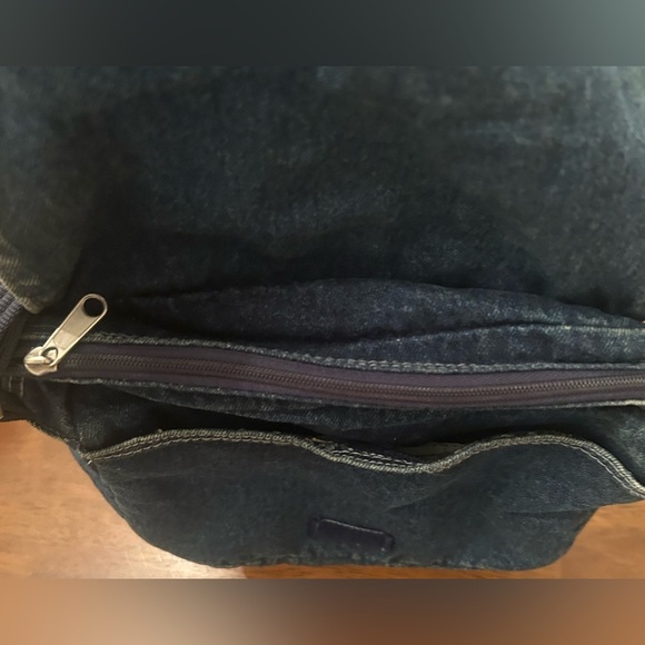 Vintage B.E. Blues Denim Crossbody Messenger Bag-FAB! - Picture 3 of 7